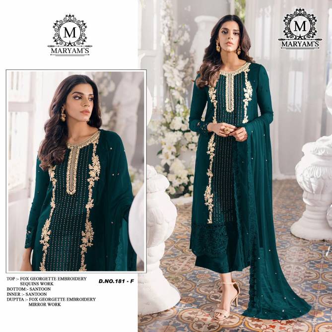 Maryams 181 Designer Georgette Pakistani Suits Wholesale Shop In Surat
